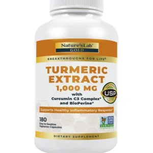Nature's Lab Turmeric Extract 1000mg with Curcumin C3 Complex & BioPerine, 180 Vegetarian Capsules